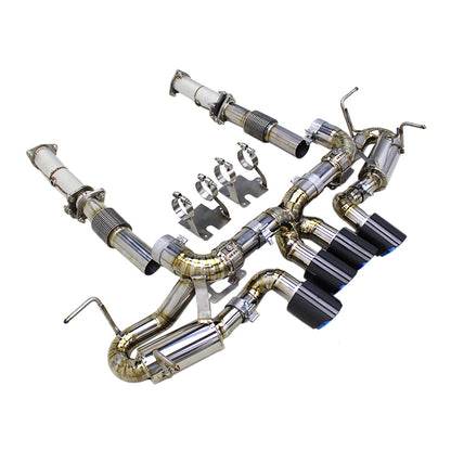 C8 Corvette Z06 Titanium Catback Exhaust + Downpipe + Carbon Fiber Tips. NO VALVES