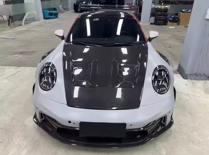 GT3RS Style Double-Sided Dry Carbon Fiber Hood For Porsche 911 992