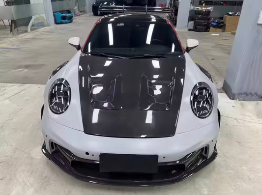 GT3RS Style Double-Sided Dry Carbon Fiber Hood For Porsche 911 992