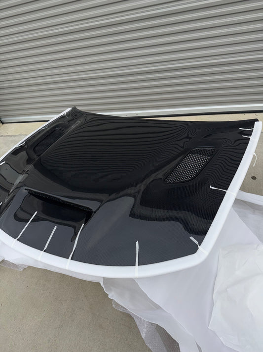 Dodge Charger Redeye Style Double Sided Carbon Fiber Hood