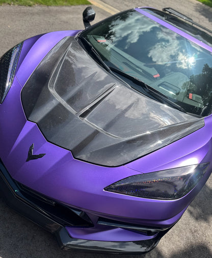 ST Style Carbon Fiber Hood for Chevrolet C8