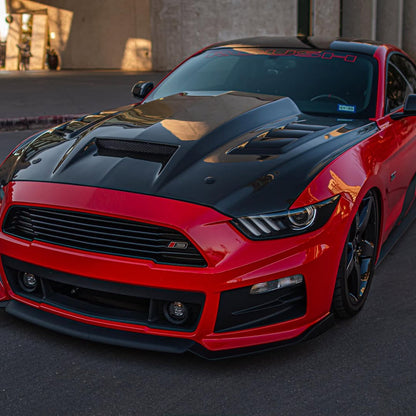 Carbon Fiber Vented Hood for Ford Mustang S550.1 2015 - 2017